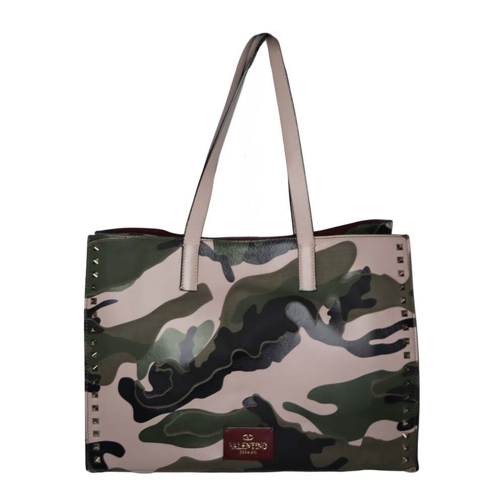 Valentino Garavani Rockstud Camouflage Leather Tote Bag
